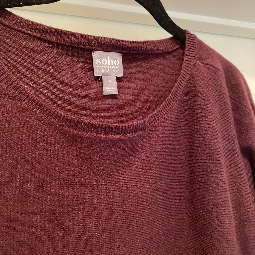 Batwing plum sweater in Med - Picture 3 of 5